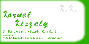 kornel kiszely business card